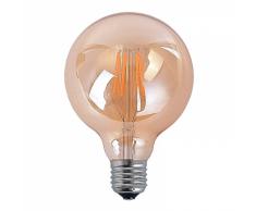 Bombilla decorativa esférica led e27 4w ámbar