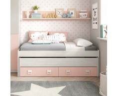 CAMA DOBLE CON ESTANTE JUVENIL NUBE