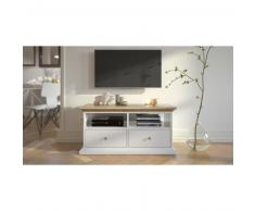 MUEBLE TV 2 HUECOS PARIS BLANCO - ROBLE