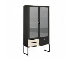 VITRINA STUBBE CON 2 PUERTAS Y 3 CAJONES