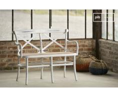 Banco Pampelune de estilo shabby chic en blanco