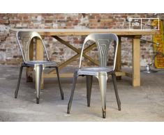 Silla Multipl's de estilo escandinavo con acabados de acero cepillado