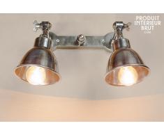 Lámpara de pared de diseño industrial doble plateada