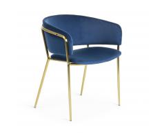 Silla Runnie terciopelo azul