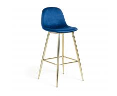 Taburete Nolite terciopelo azul