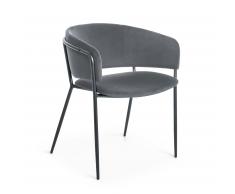 Silla Runnie terciopelo gris