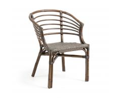 Silla con brazos Dewi ratán marrón