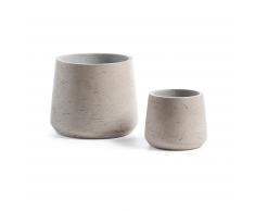 Set Low de 2 maceteros gris