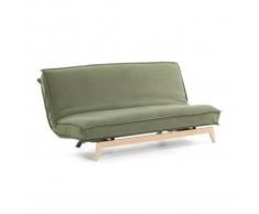 Sofá cama Eveline verde estructura madera