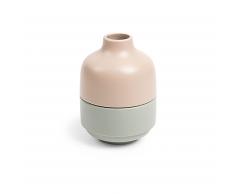 Jarrón Lily rosa y gris