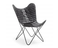 Sillón Fly, cuero negro