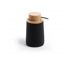 Dispensador de jabón Jenning poliresina negro y madera