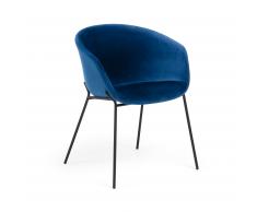 Silla Yvette terciopelo azul