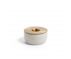 Candelero Llaksa 6,5 cm, mármol blanco