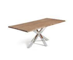 Mesa Argo 220 cm roble envejecido patas inox