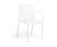 Silla con brazos Isa plástico blanco