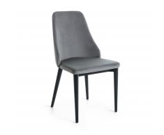 Silla Rosie gris oscuro pies de madera de fresno negro
