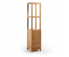 Armario de baño Kuveni 40x180 cm estante en madera de teca