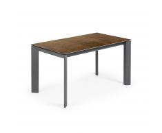 Mesa extensible Axis 140 (200) cm porcelánico acabado Iron Corten patas antracita