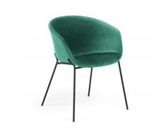 Silla Yvette terciopelo turquesa