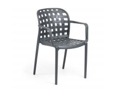 Silla con brazos Isa plástico gris oscuro
