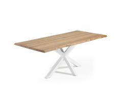 Mesa New Argo 220x100, Epoxy blanco roble natural