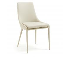 Silla Davi, piel beige