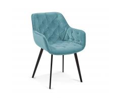 Silla Mulder terciopelo turquesa