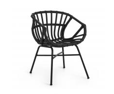 Silla con brazos Kali ratán negro