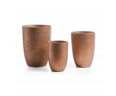 Set Low de 3 maceteros cobre