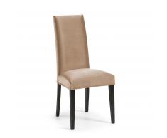 Silla Freda terciopelo topo y negro