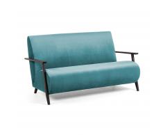 Sofá Meghan 2 plazas terciopelo turquesa 145 cm