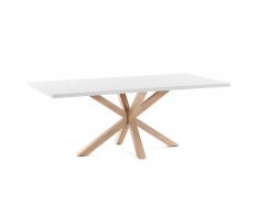Mesa Argo 160 cm melamina blanco patas efecto madera