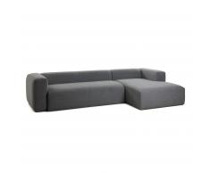 Sofá Blok chaise longue derecho 3 plazas gris oscuro
