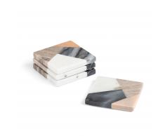 Set 4 posavasos cuadrados Bradney mármol multicolor