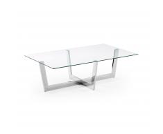 Mesa de centro Plam, cristal transparente