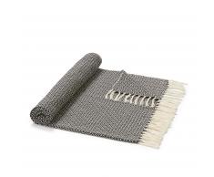 Manta Chemps gris oscuro beige