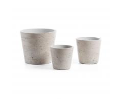 Set 3 maceteros Low, gris