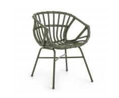 Silla con brazos Kaly ratán verde