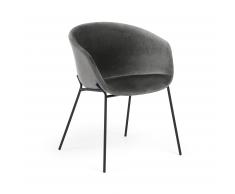 Silla Yvette terciopelo gris