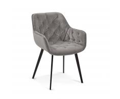 Silla Mulder terciopelo gris