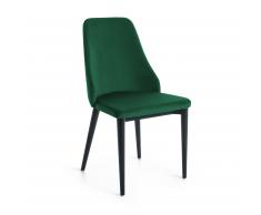 Silla Rosie verde pies de madera de fresno negro