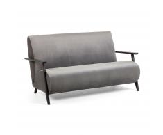 Sofá Meghan 2 plazas terciopelo gris 145 cm