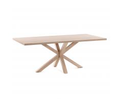 Mesa Argo 160 cm melamina natural patas acero efecto madera