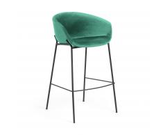 Taburete Yvette terciopelo turquesa altura 74 cm