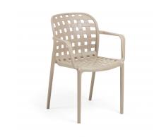 Silla con brazos Isa plástico beige