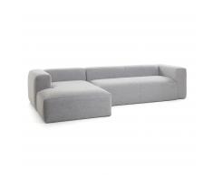 Sofá Blok chaise longue izquierdo 3 plazas gris claro