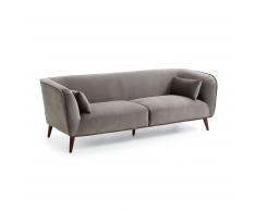 Sofá Olost 3 plazas terciopelo gris 229 cm