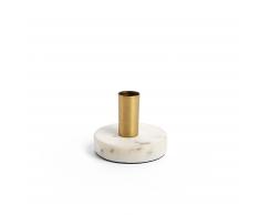 Candelero Llaksa 6,5 cm mármol blanco