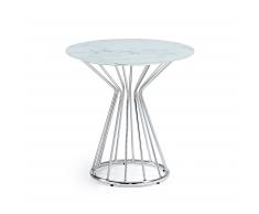 Mesa auxiliar Emil, cristal efecto mármol